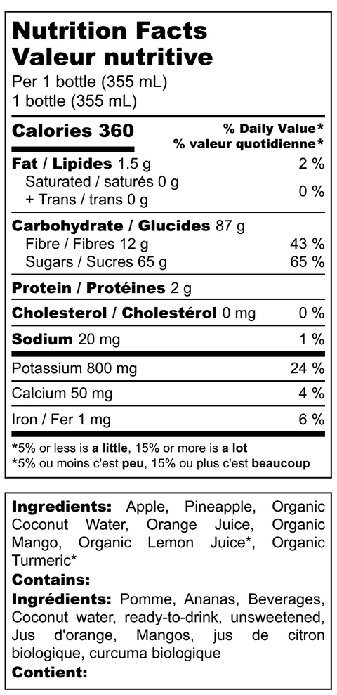 Juice #18 : Apple Pineapple Mango Orange Lime Coconut Turmeric