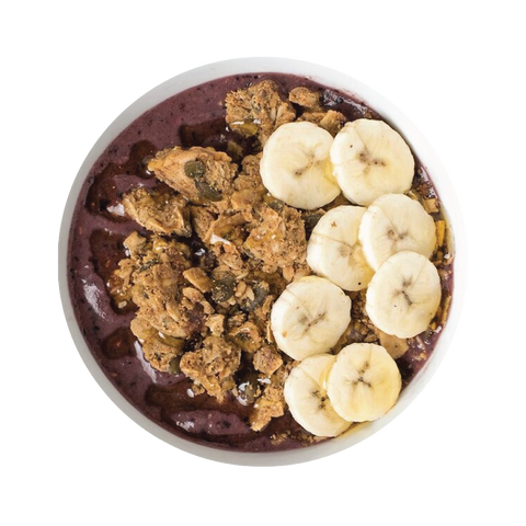 The Original Acai Bowl: Acai Blueberry Raspberry Granola Banana Honey