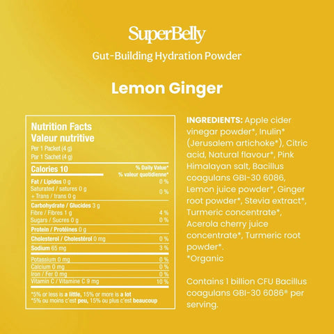 SuperBelly Gut Hydration — Lemon Ginger