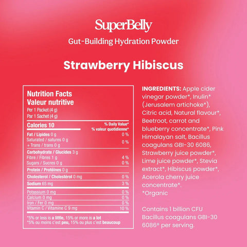 SuperBelly Gut Hydration — Strawberry Hibiscus